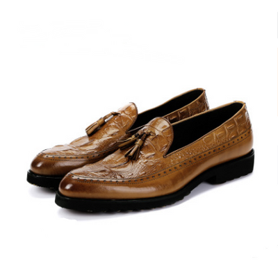 Men's dress shoes tassels Brock carved shoes