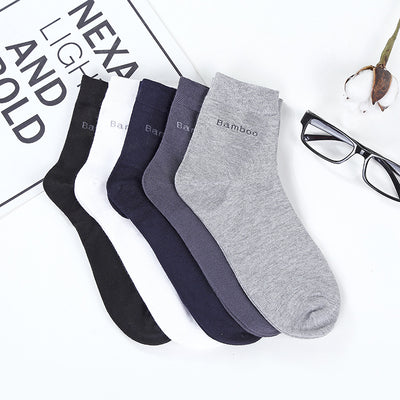 Solid Color Bamboo Fiber Socks For Men