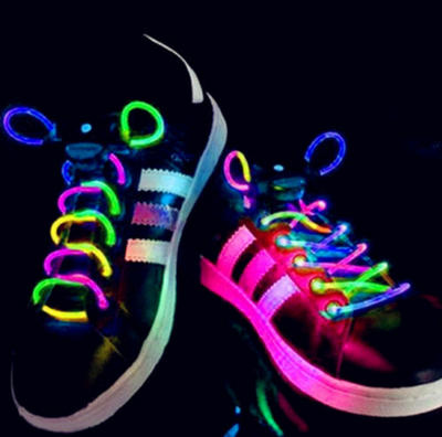 2pcs! Fashion LED Shoelaces Shoe Laces Flashing Light Up Glow Stick Strap Neon Shoe Strings Luminous Laces Disco Party Supplies