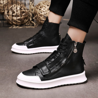 PU leather Men Boots Winter Ankle Boots