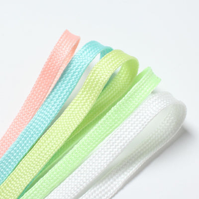 Colorful Fluorescent Glowing Luminous Shoelace Colorful Flat Athletic Shoe Laces Ribbon White Shoes Rainbow