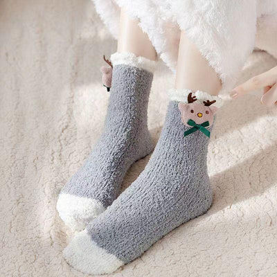 Winter Coral-down Socks For Women