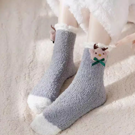 Winter Coral-down Socks For Women