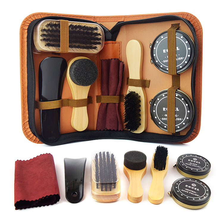 Shoe Polish Bag Leather Shoe Care Set Of 8