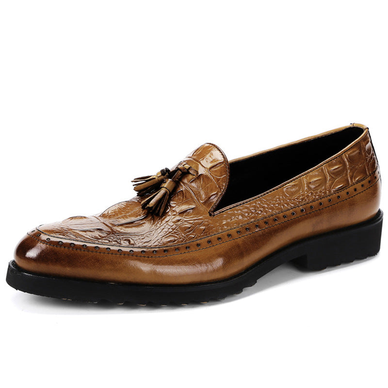 Men's dress shoes tassels Brock carved shoes