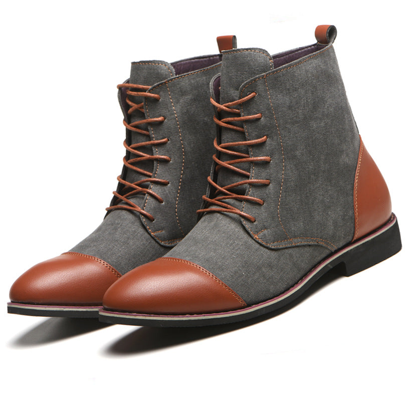 Men's Boots Plus Size New Canvas Martin Boots