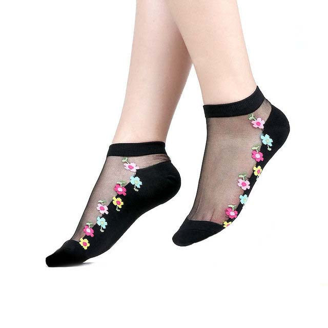 Sexy Lace Mesh Socks Transparent for women Ankle Thin Socks