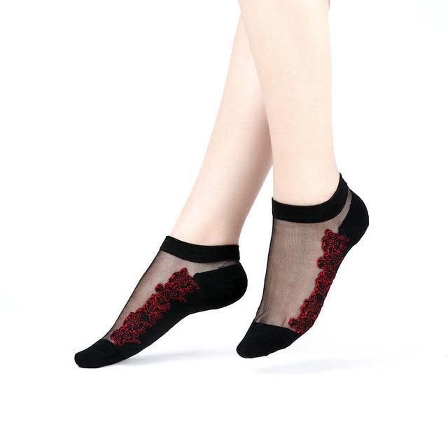 Sexy Lace Mesh Socks Transparent for women Ankle Thin Socks