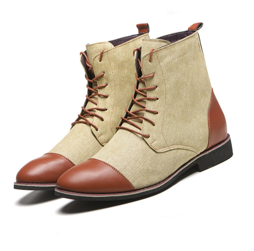 Men's Boots Plus Size New Canvas Martin Boots