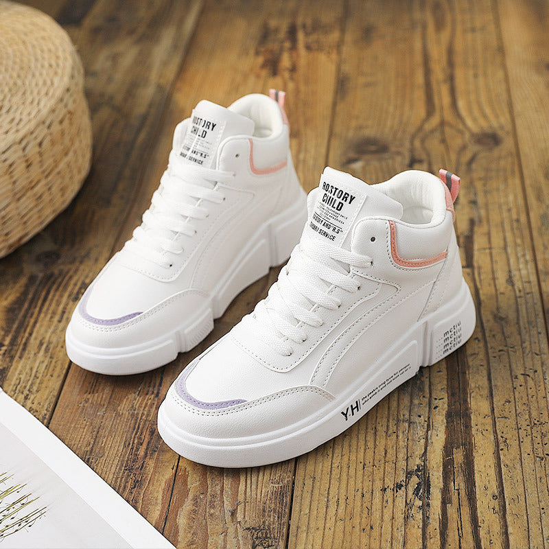 High Top Women Leather Casual Sneakers