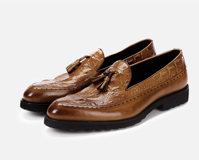 Men's dress shoes tassels Brock carved shoes