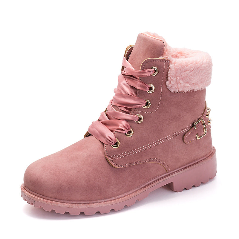 Plus velvet warm short boots rivet women boots