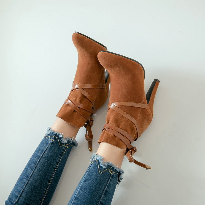 Short high heel boots