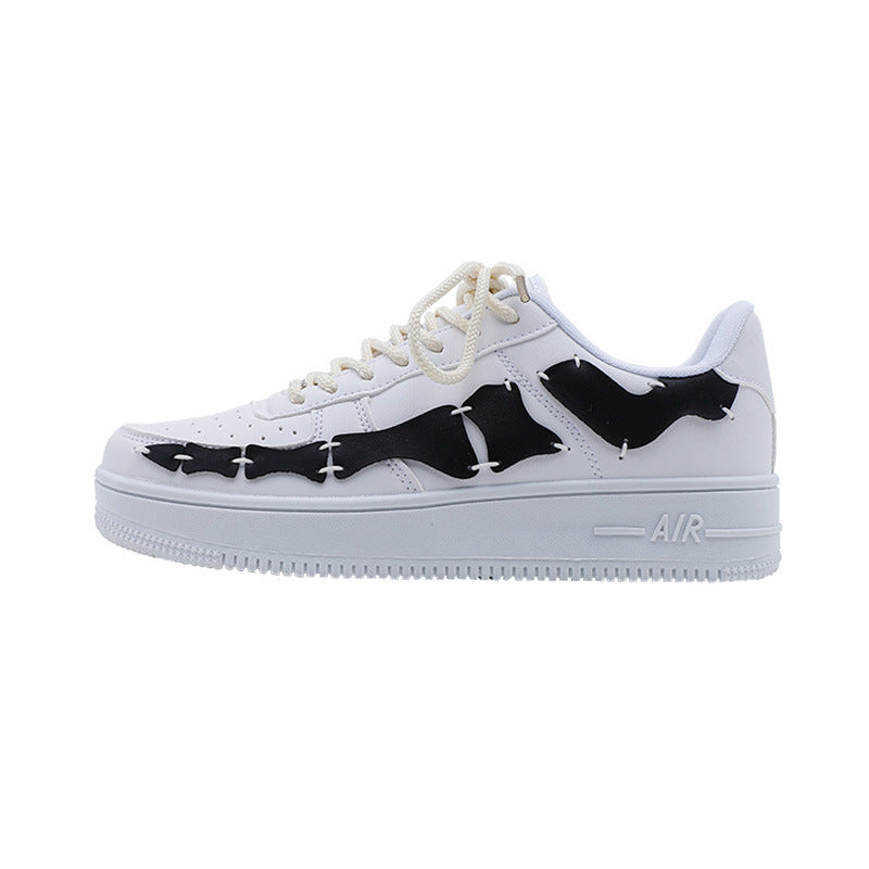 Personalized Pseudo Bone Joint Structure Casual Low Top Sneakers