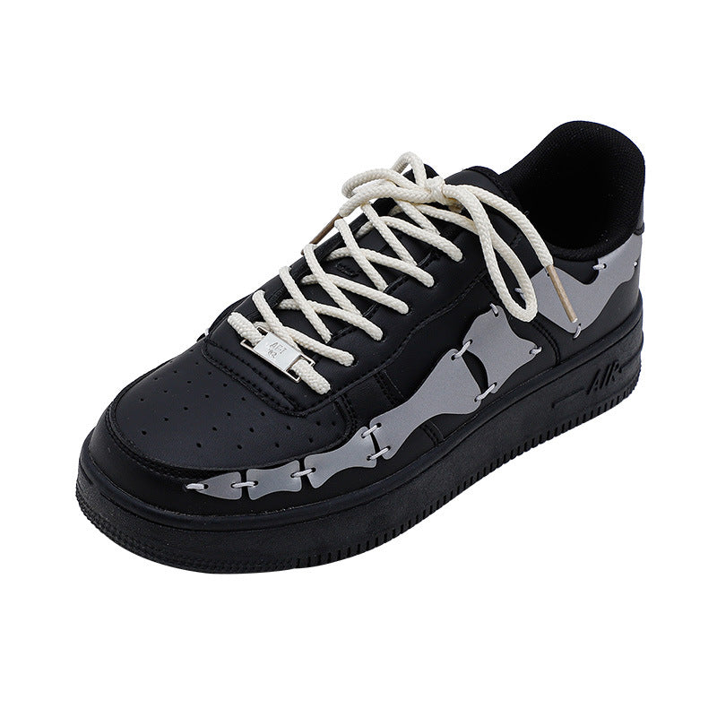 Personalized Pseudo Bone Joint Structure Casual Low Top Sneakers