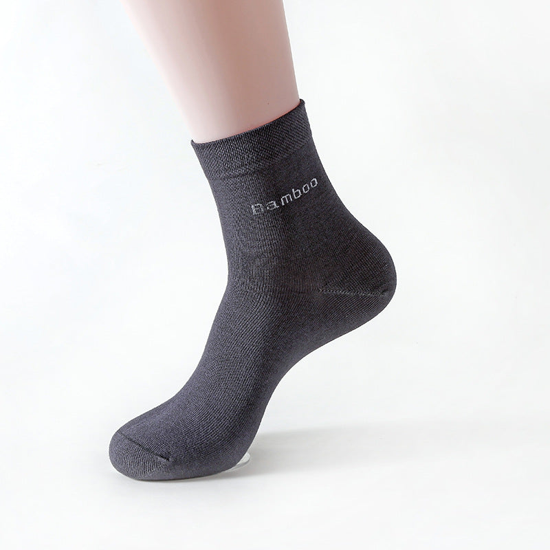 Solid Color Bamboo Fiber Socks For Men