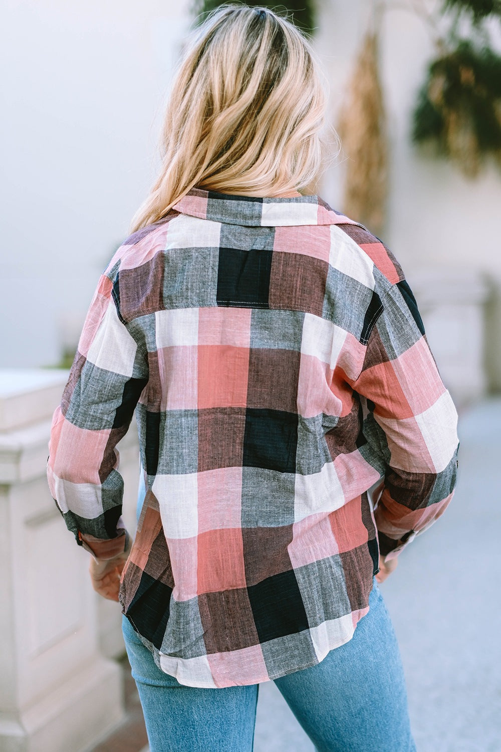 Plaid Button Up Long Sleeve Shirt