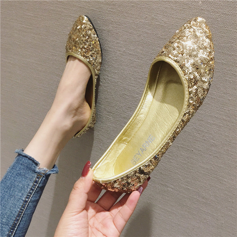 Sequin Flat Shoes