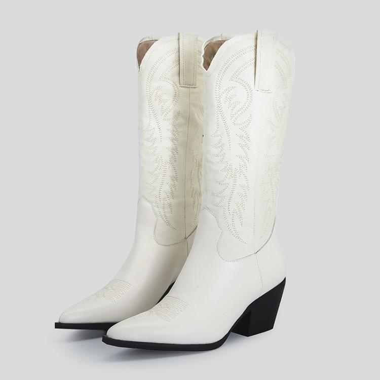 Netflix Embroidered Western Cowboy Boots For Women