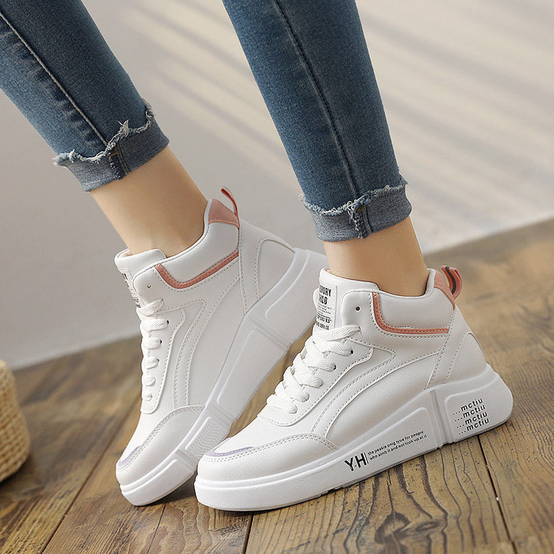 High Top Women Leather Casual Sneakers